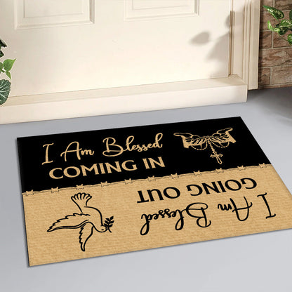 I Am Blessed Coming In - Inspirational Doormat - Christian Home Decor GDMJS10088