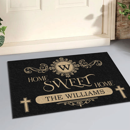 Home Sweet Home - Personalized Doormat - Custom Name Welcome Mat GDMJS10105