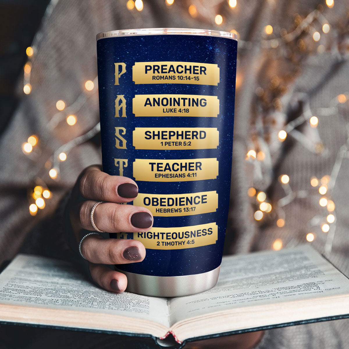 Faith-Inspired Gift for Pastor - Personalized Stainless Steel Tumbler