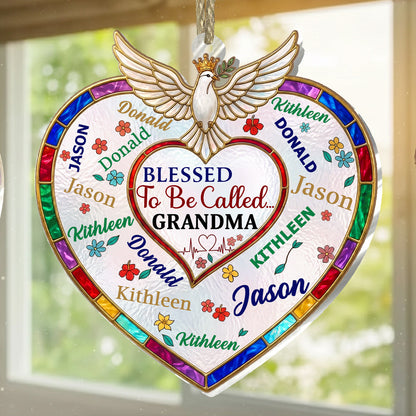 Blessed To Be Called Grandma - Personalized Suncatcher Ornament GOJS10359