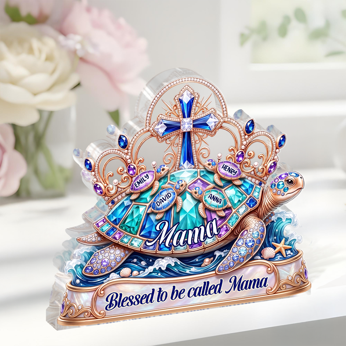 Blessed To Be Called Mama - Personalized Acrylic Plaque GAPJS10003