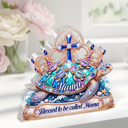Blessed To Be Called Mama - Personalized Acrylic Plaque GAPJS10003