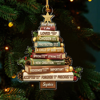 God Says I Am - Personalized Acrylic Ornament GOJS10320