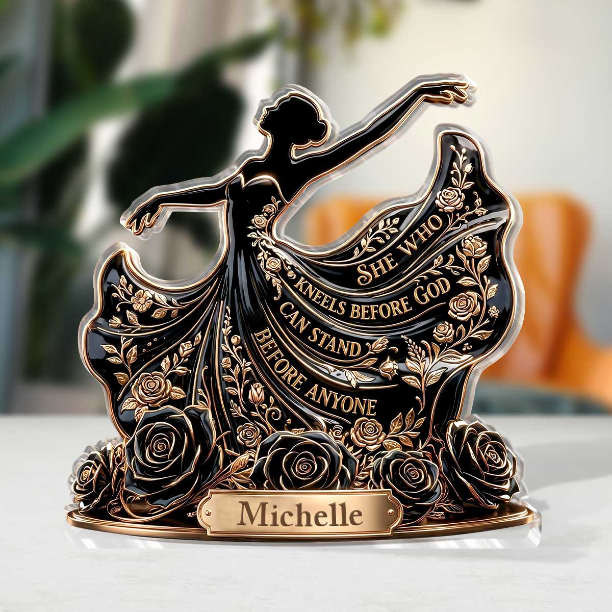 She Who Kneels Before God - Inspirational Acrylic Plaque GAPJS10067