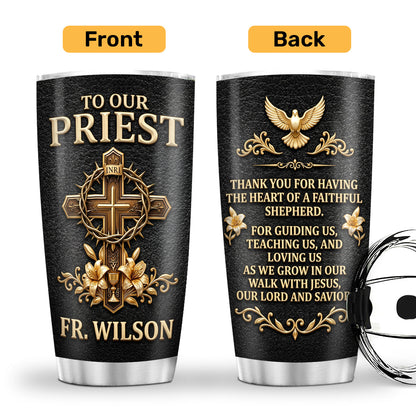 Faithful Shepherd - Personalized Stainless Steel Tumbler Gift for Priest