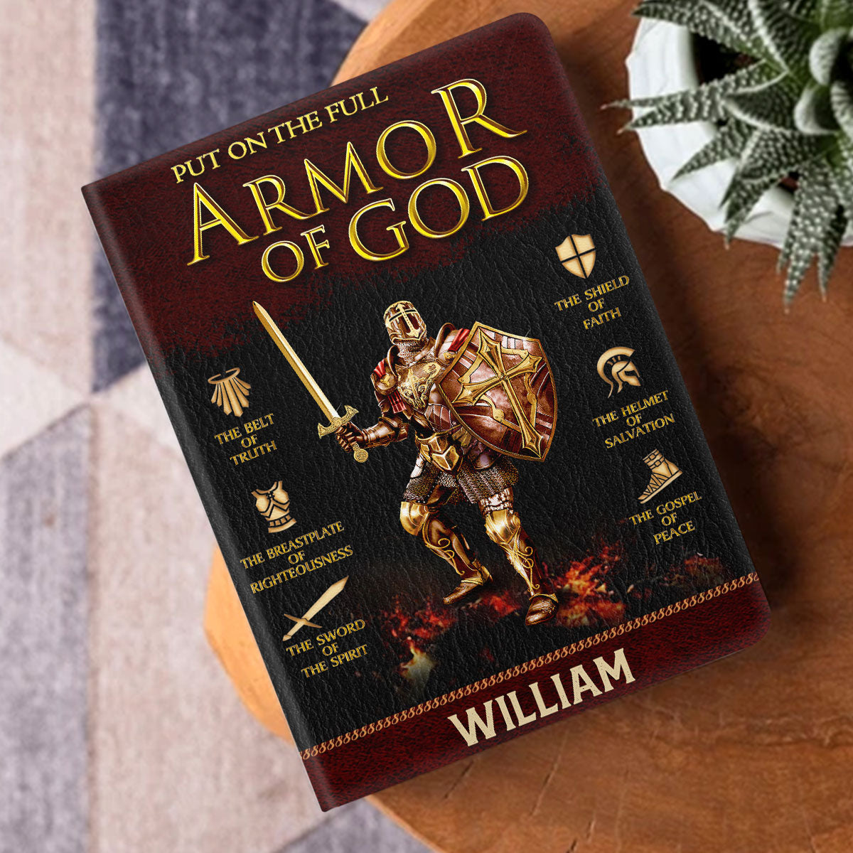 Armor Of God - Personalized Leather Cover Notebook GMJSNB200078