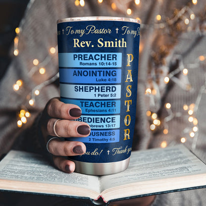 Inspirational Faith - Personalized Stainless Steel Tumbler for Pastor