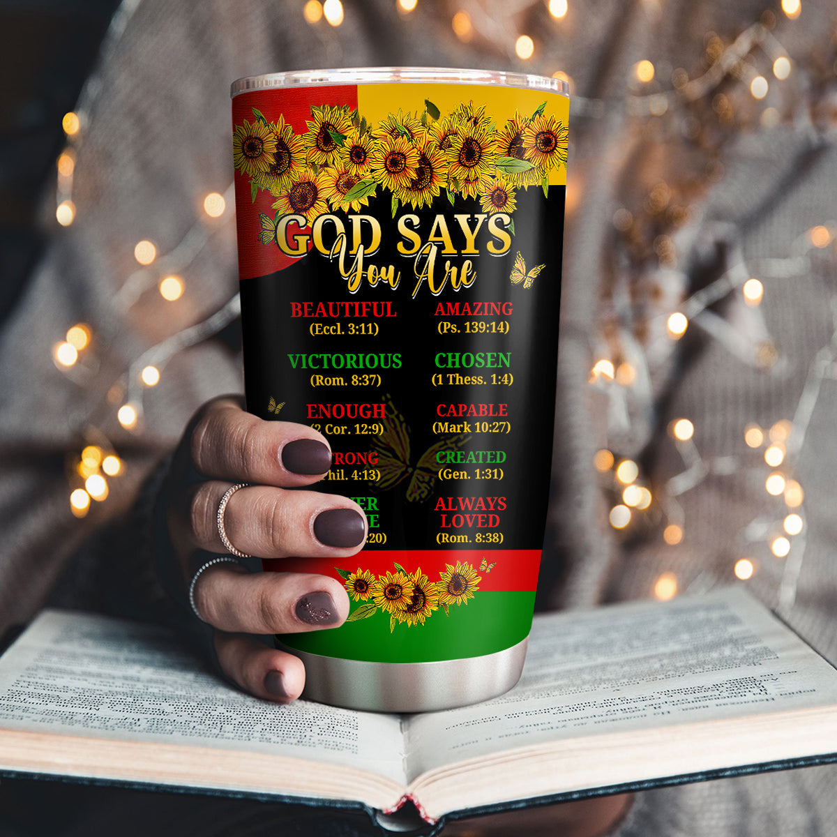 God Says You Are - Personalized Stainless Steel Tumbler