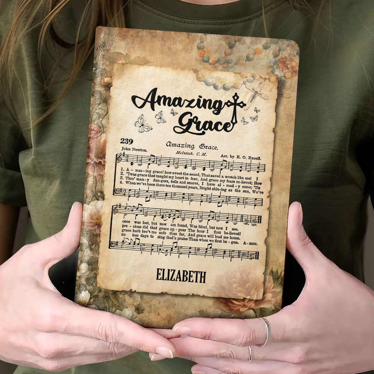 Amazing Grace - Personalized Leather Notebook GMJSNB200114