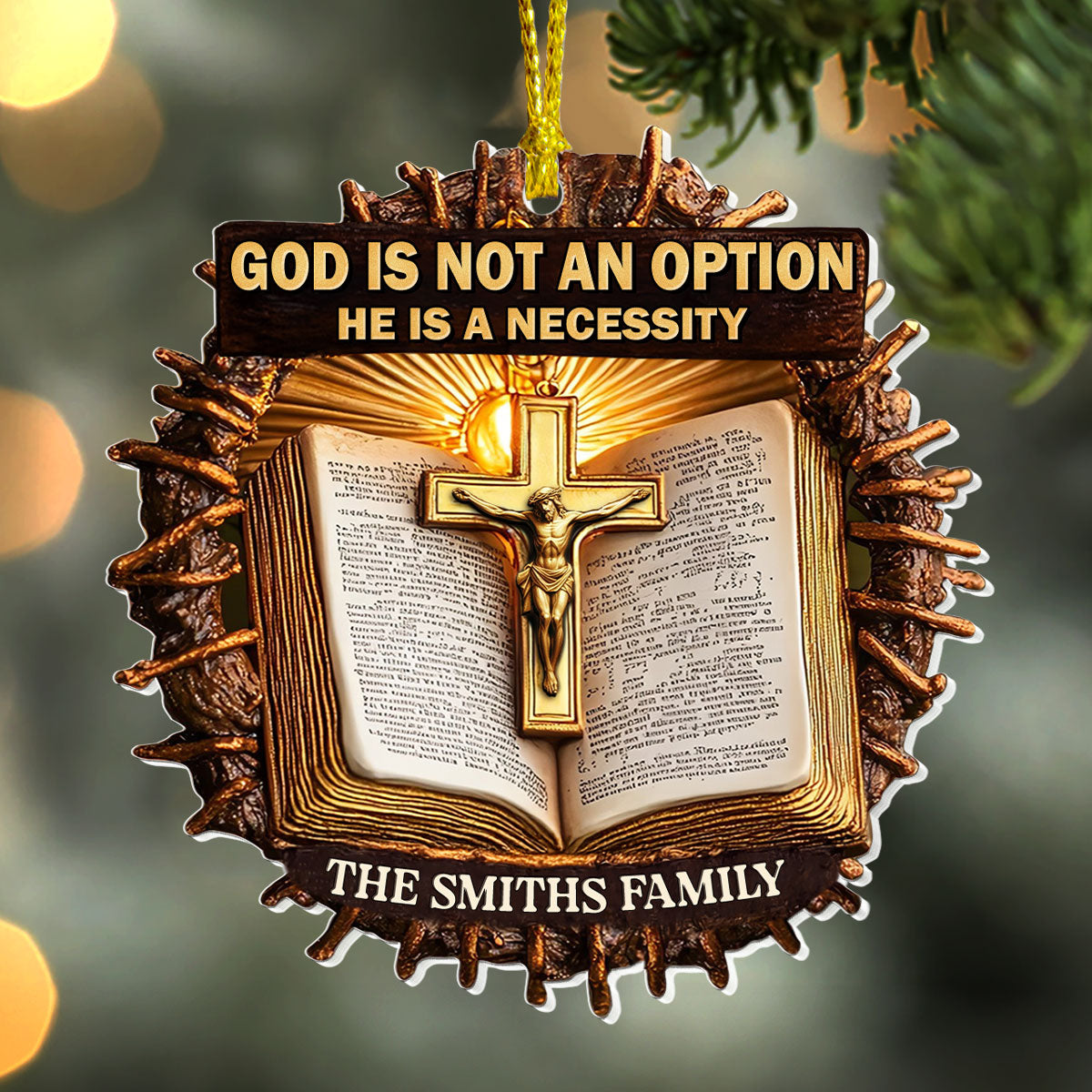 God Is Not An Option He Is A Necessity - Acrylic Ornament GOJS10110