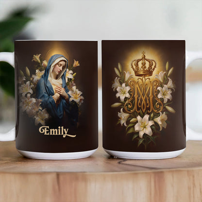 Mary’s Radiant Crown - Personalized Ceramic Coffee Mug