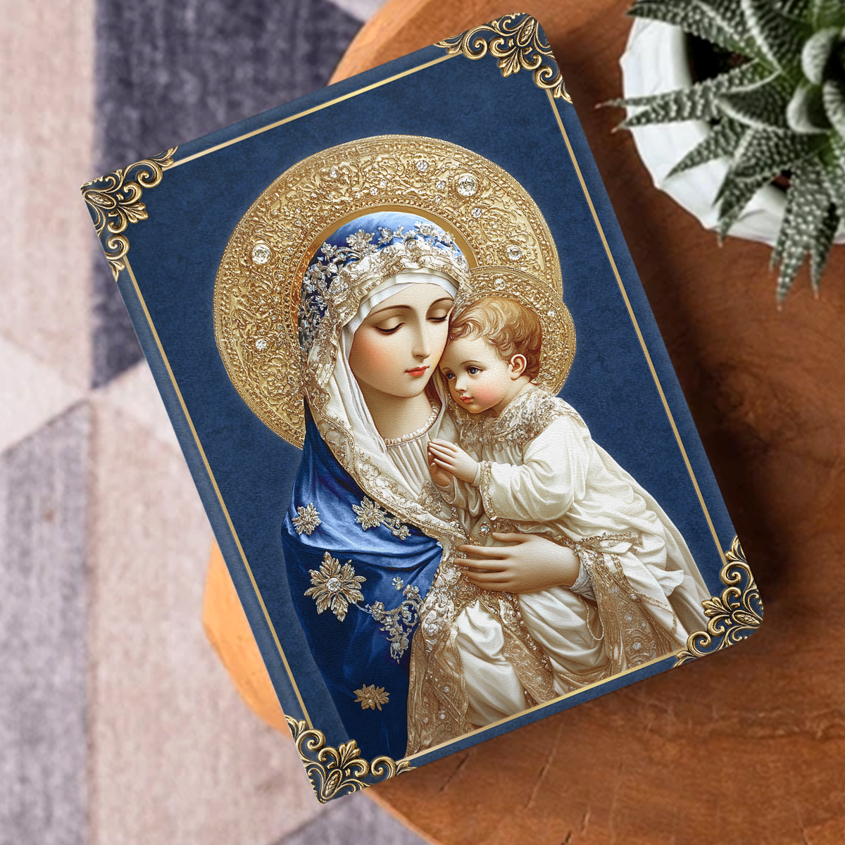 Blessed Mother and Child - Christian Leather Notebook GMJSNB200020