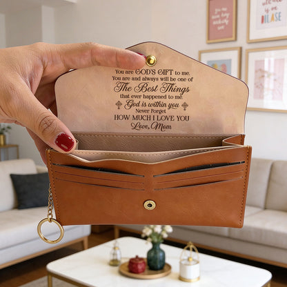 God's Within You - Personalized Leather Envelope Wallet