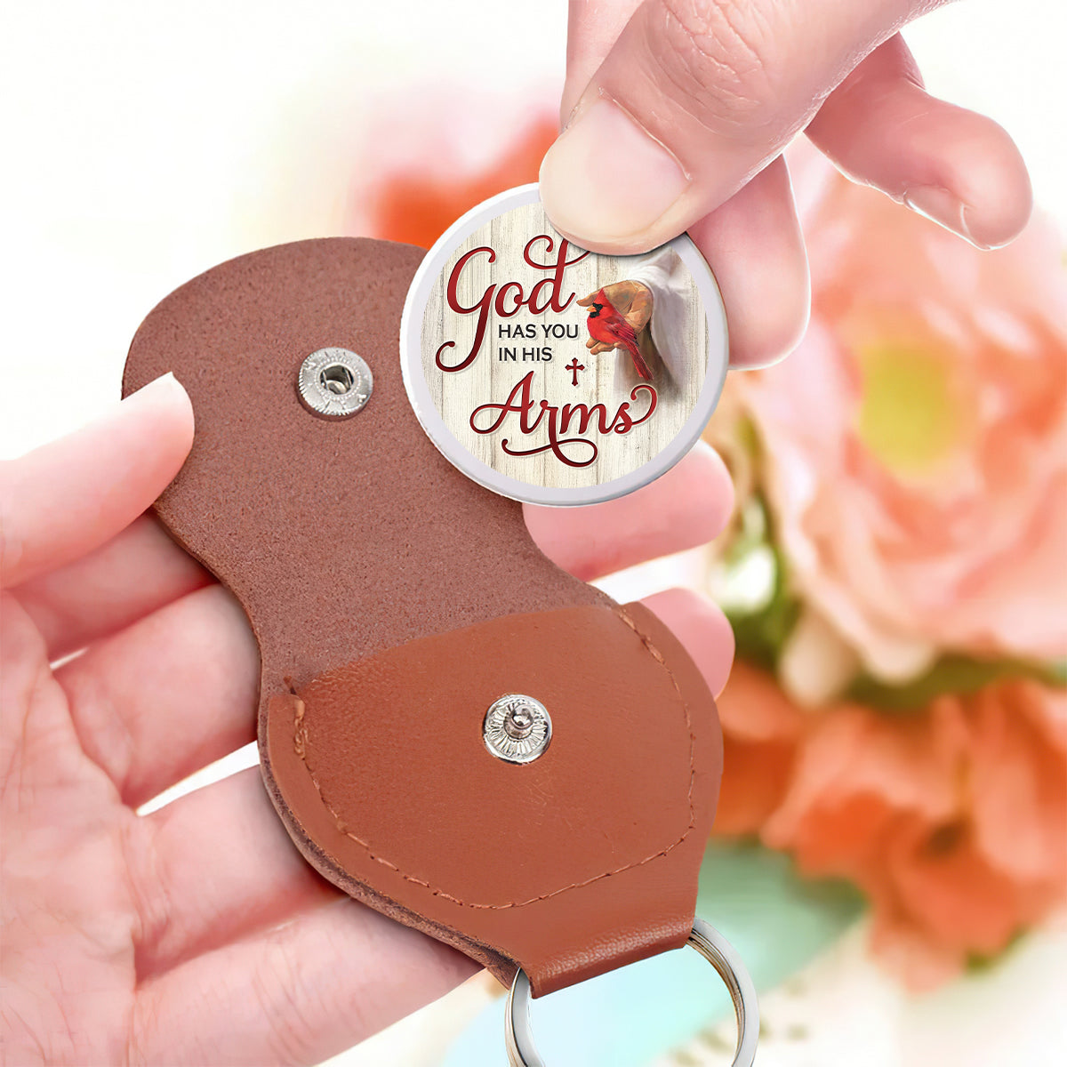 God Has You In His Arms - Personalized Pocket Hug Keepsake