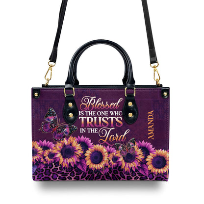 Blessed Is The One Who Trusts - Personalized Leather Handbag GMJSLB200035
