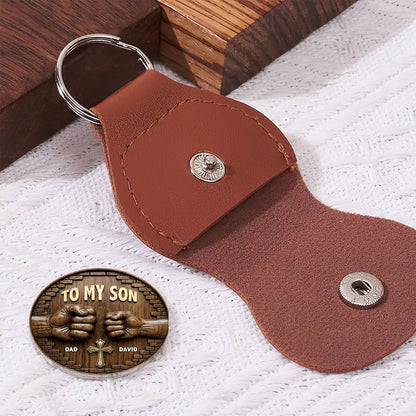 To My Son, My Grandson - Personalized Pocket Hug Keepsake