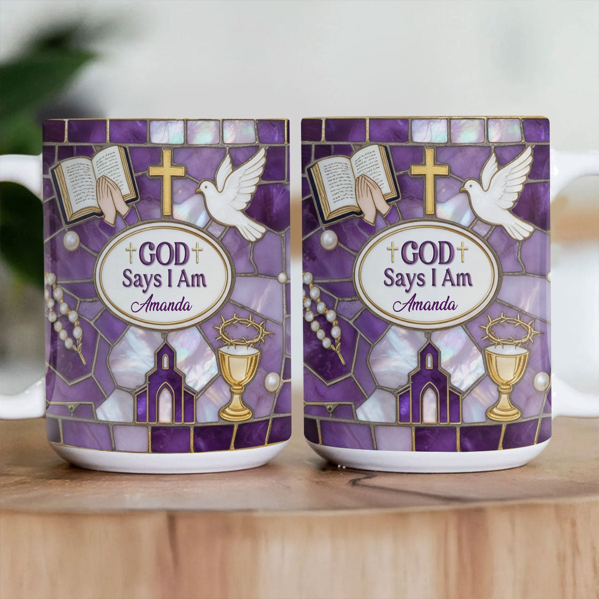 God Says I Am - Personalized Ceramic Coffee Mug