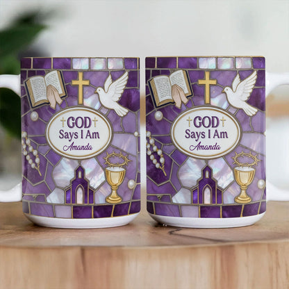 God Says I Am - Personalized Ceramic Coffee Mug