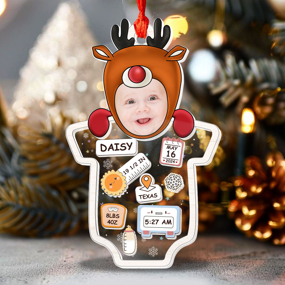 Baby's First Christmas - Personalized 3 Layered Ornament GOJS10138