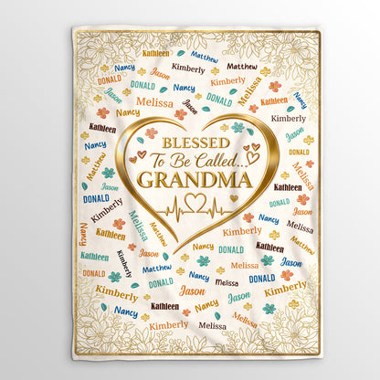 Blessed To Be Called Grandma - Personalized Fleece Blanket GBJS10009