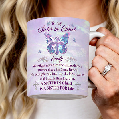 Sisters in Christ - Personalized Ceramic Coffee Mug
