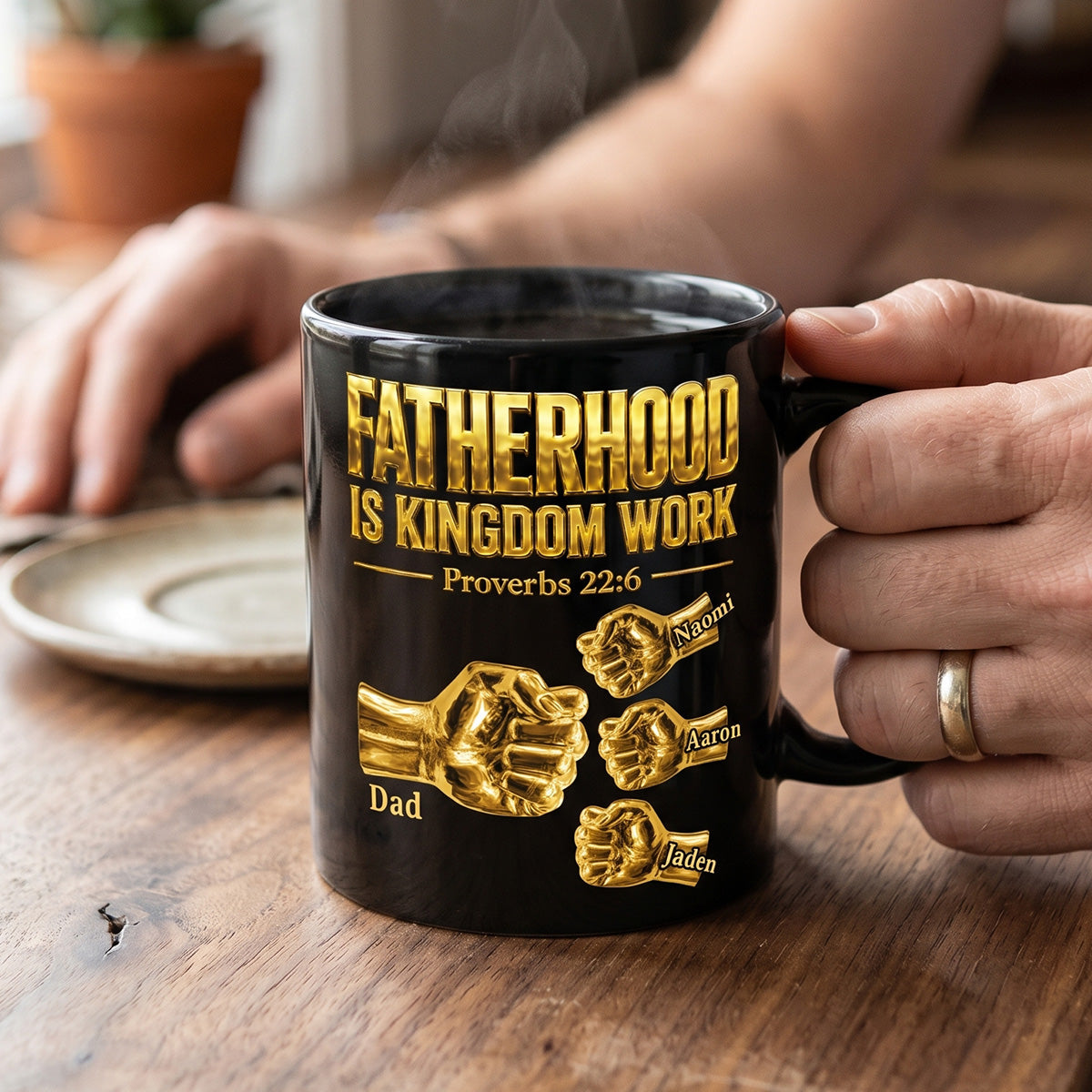 Fatherhood Is Kingdom Work - Personalized Coffee Mug
