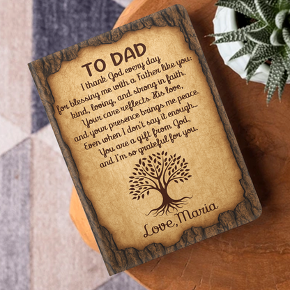 Gift For Dad - You Are A Gift From God - Personalized Leather Cover Notebook Custom Name Faith Keepsake GMJSNB200091