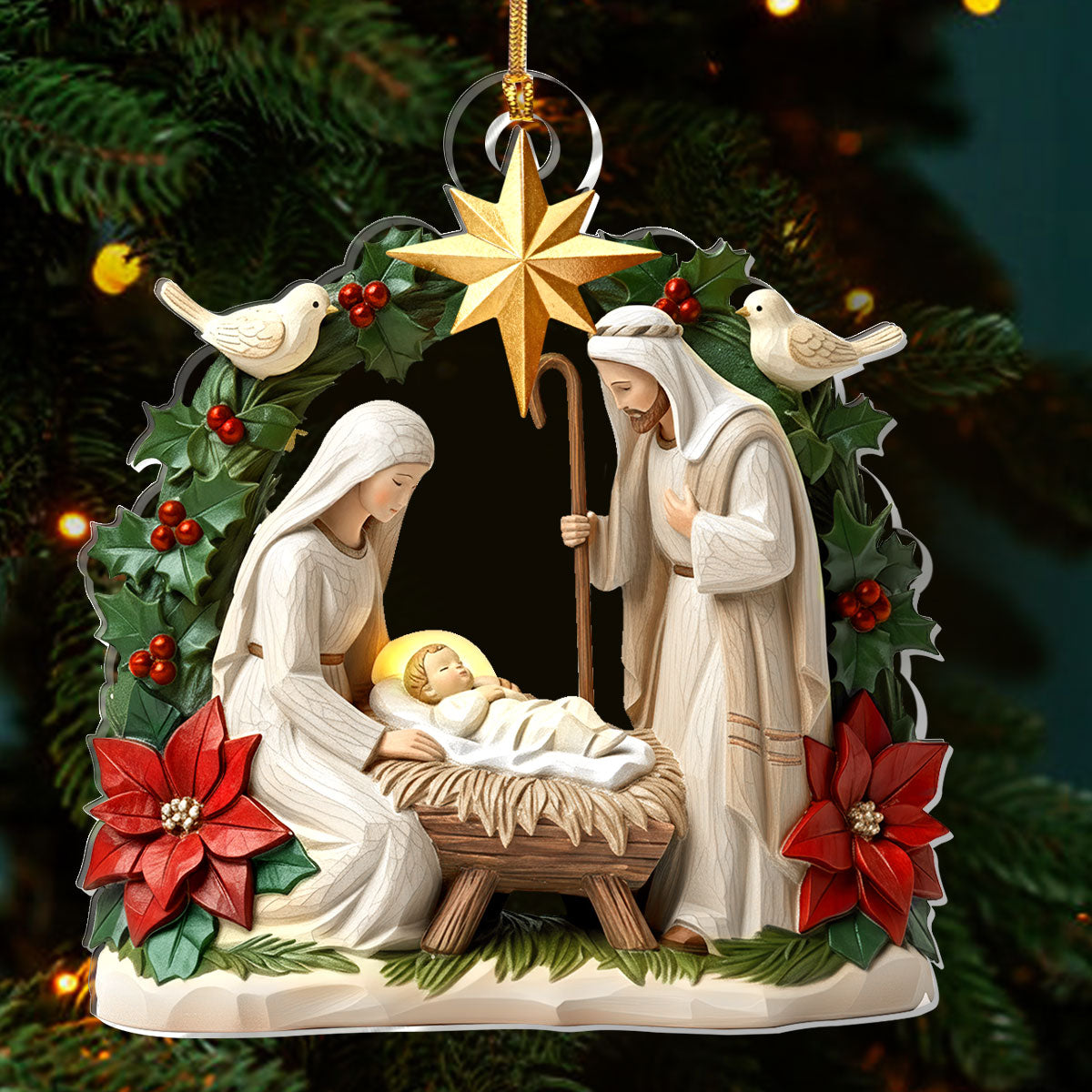 Jesus Is The Reason - Acrylic Ornament - Christian Holiday Decor GOJS10301