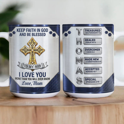 Blessing To My Son - Personalized Christian Coffee Mug