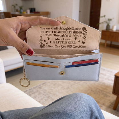 You Are God's Beautiful Creation - Personalized Leather Envelope Wallet