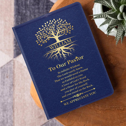 Faith-Inspired Gift for Pastor - Personalized Leather Notebook GMJSNB200085