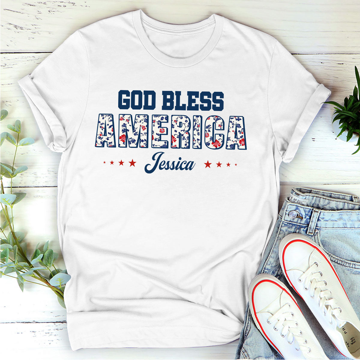 God Bless America - Personalized Unisex T-shirt GMJSTS200051