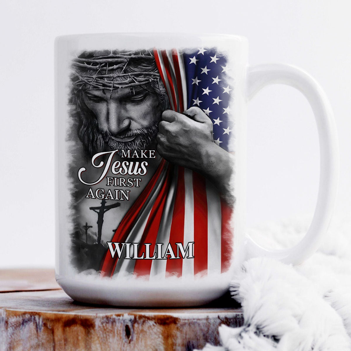 Make Jesus First Again - Personalized Ceramic Coffee Mug