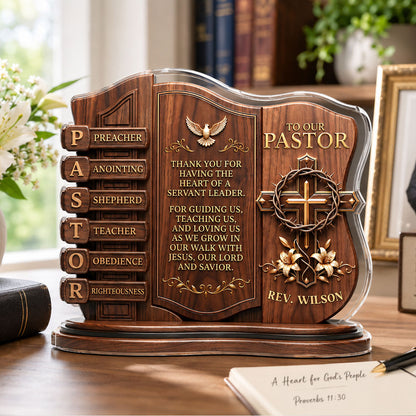 Heart Of A Servant Leader - Personalized Acrylic Plaque GAPJS10058
