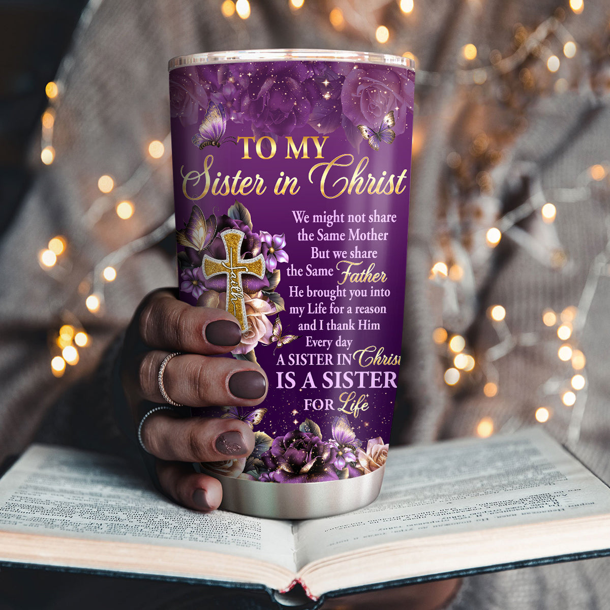 Faith-Inspired Sister Gift - Personalized Stainless Steel Tumbler