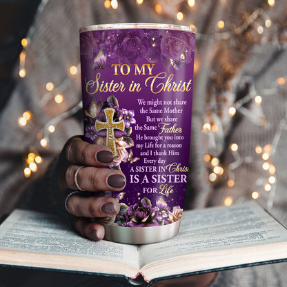 Faith-Inspired Sister Gift - Personalized Stainless Steel Tumbler