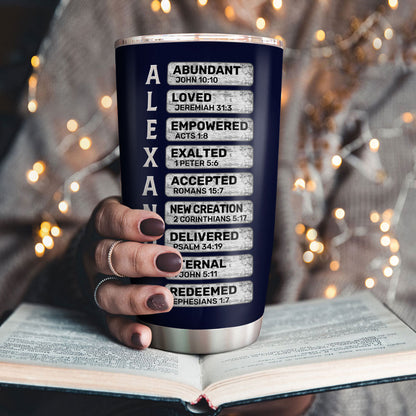 Faith-Inspired Gift for Men - Personalized Stainless Steel Tumbler