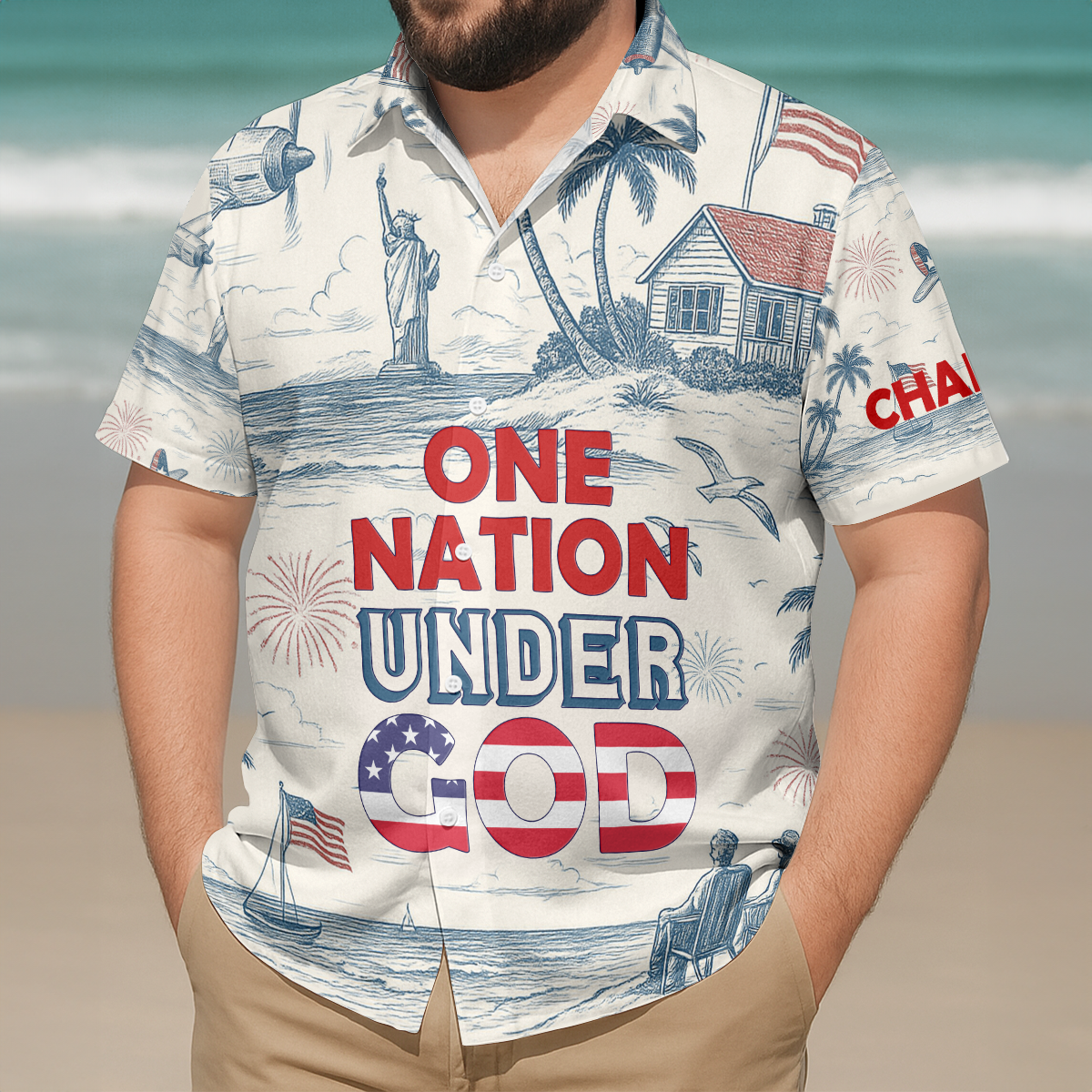 One Nation Under God - Personalized Hawaiian Shirt