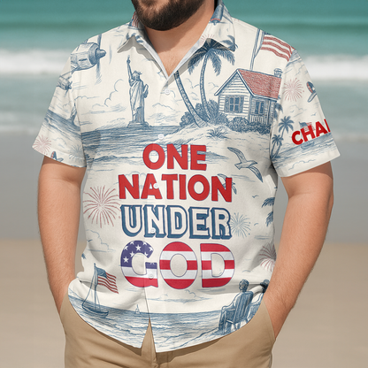 One Nation Under God - Personalized Hawaiian Shirt