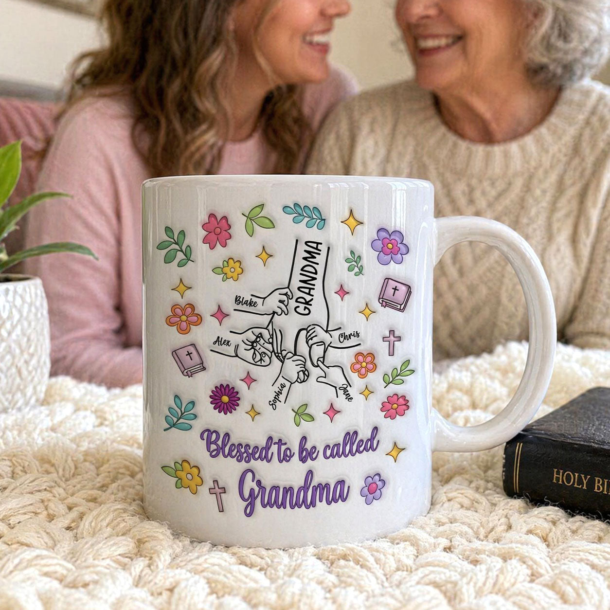 Blessed To Be Called Grandma - Personalized Ceramic Coffee Mug