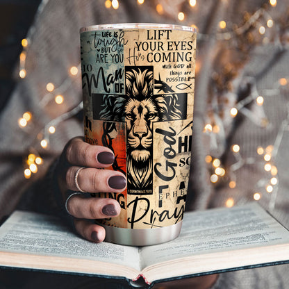 Man Of God Faith - Personalized Stainless Steel Tumbler