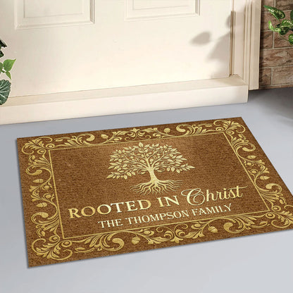 Rooted In Christ - Personalized Doormat for Family