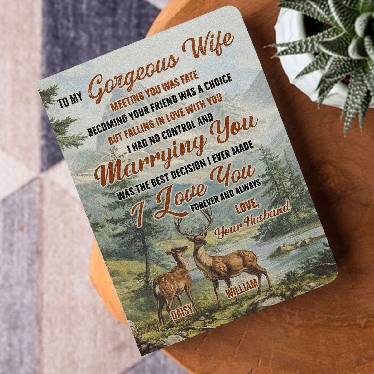 To My Gorgeous Wife - Personalized Leather Cover Notebook GMJSNB200123