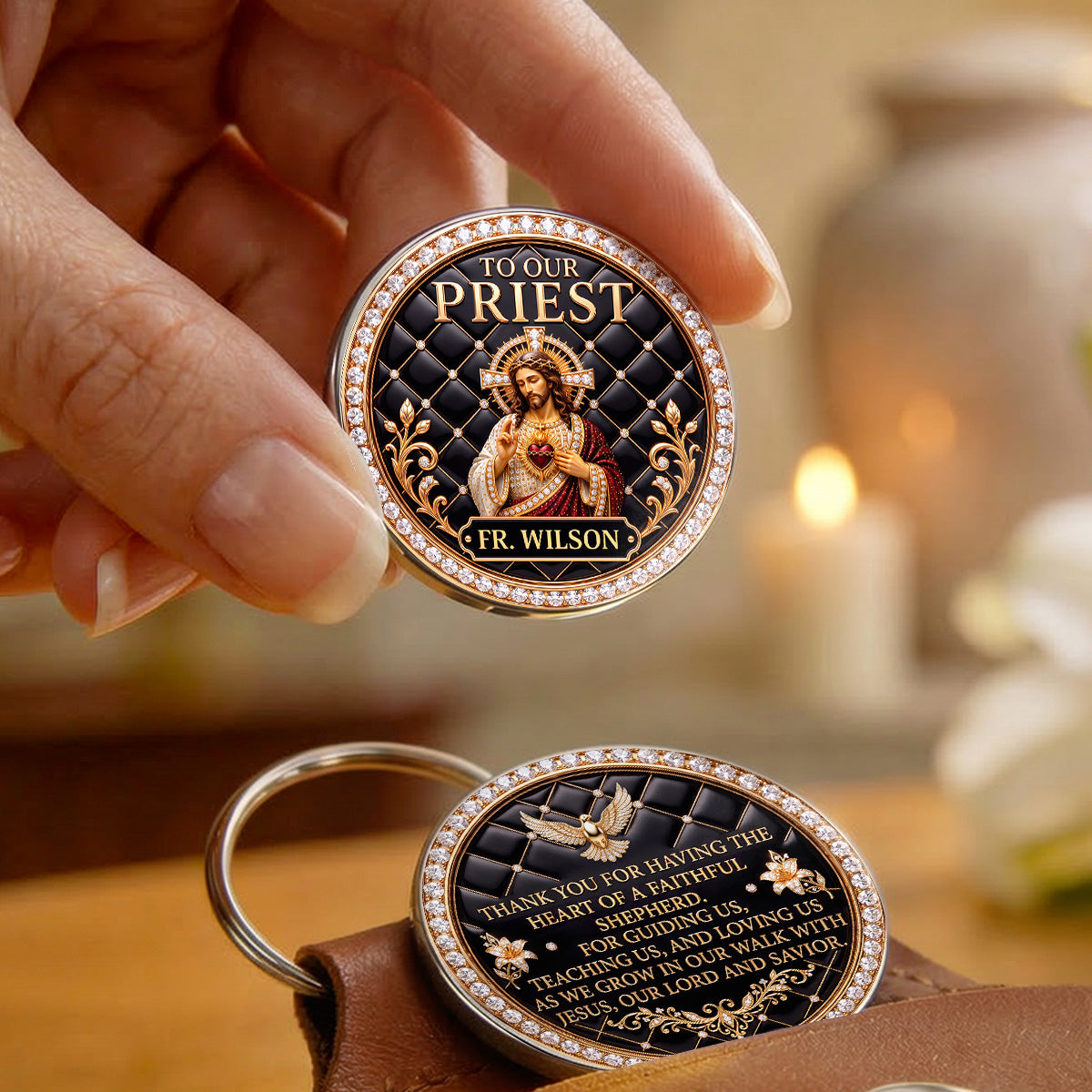 Faithful Shepherd - Personalized Pocket Hug Gift for Priest