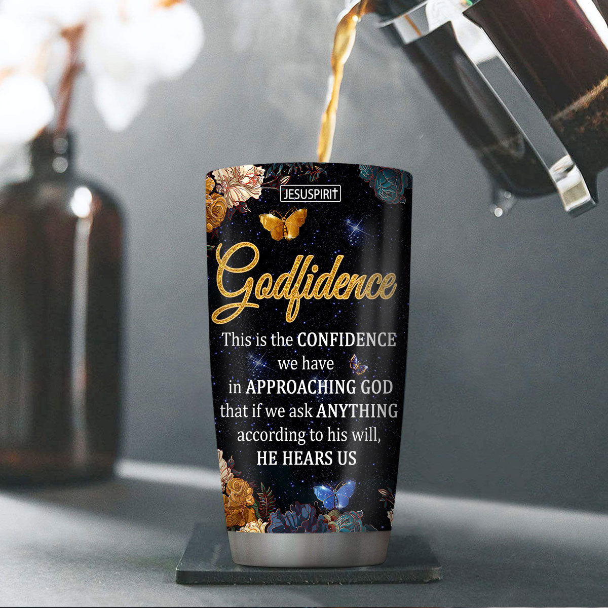 Christian Faith Quote - Personalized Stainless Steel Tumbler
