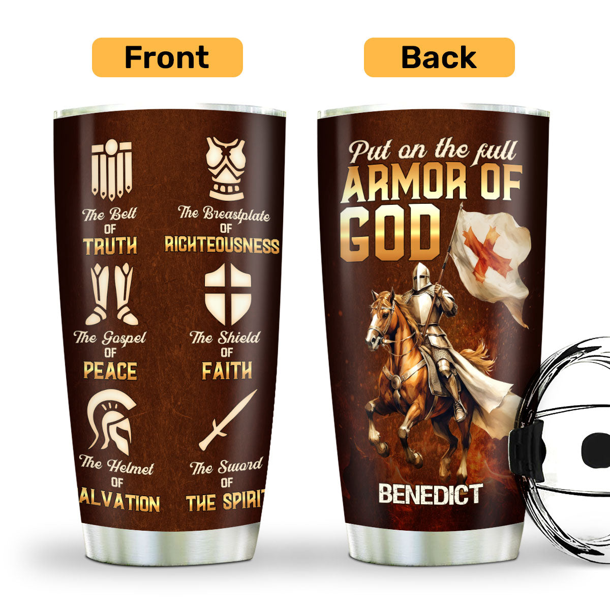 Put On The Full Armor Of God - Personalized Stainless Steel Tumbler