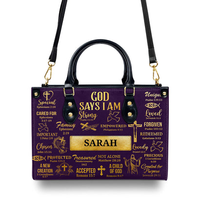 What God Says About You - Personalized Leather Handbag GMJSLB200083
