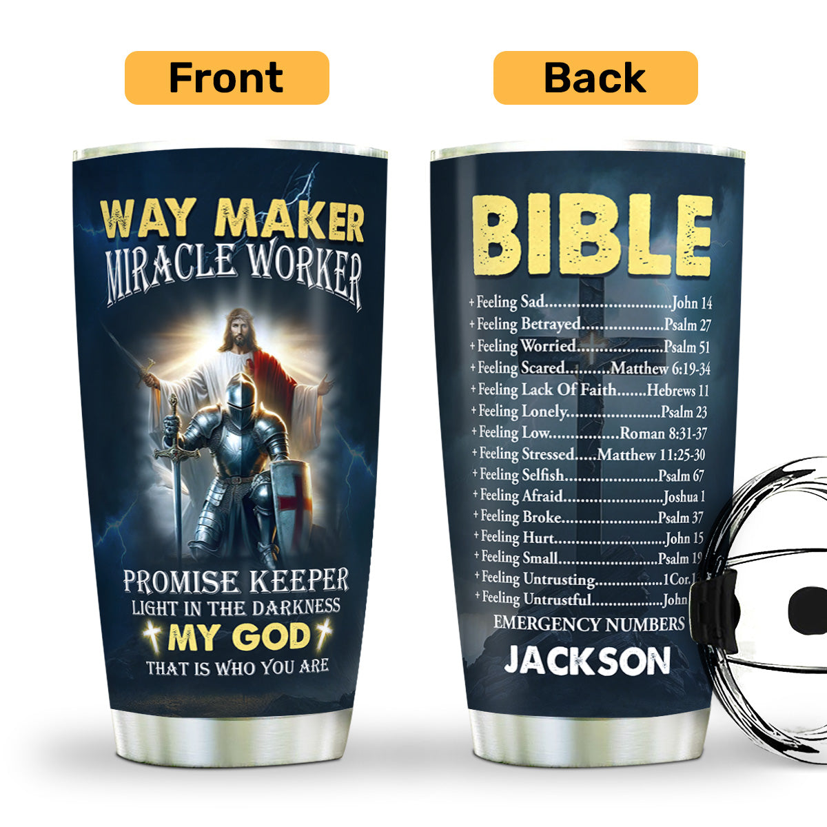Way Maker Miracle Worker - Personalized Stainless Steel Tumbler
