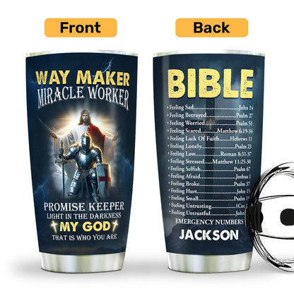 Way Maker Miracle Worker - Personalized Stainless Steel Tumbler