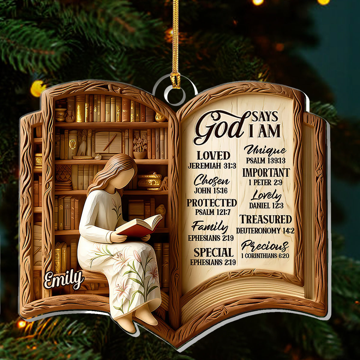 God Says I Am - Personalized Acrylic Ornament GOJS10322
